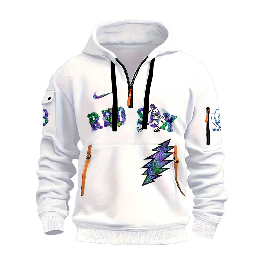 Boston Red Sox Grateful Dead Night Zip Long Sleeve Hoodie