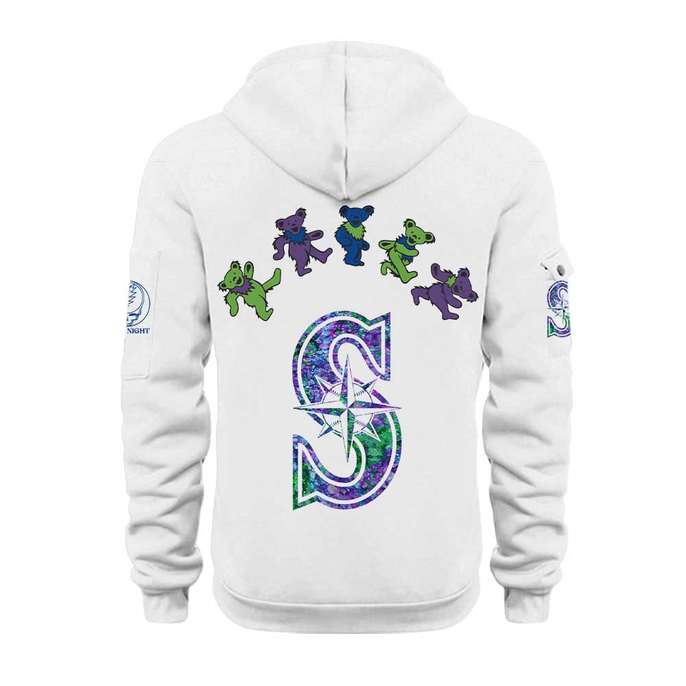 Seattle Mariners Grateful Dead Night Zip Long Sleeve Hoodie