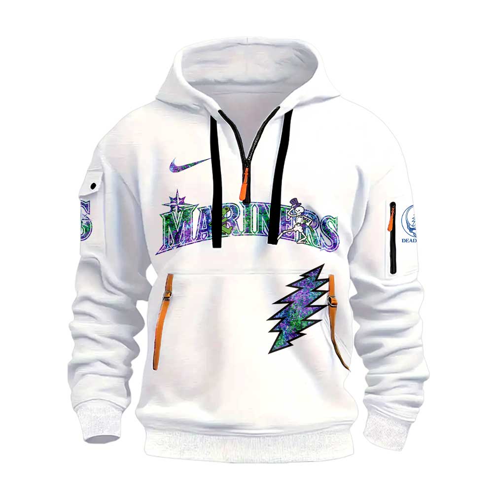 Seattle Mariners Grateful Dead Night Zip Long Sleeve Hoodie