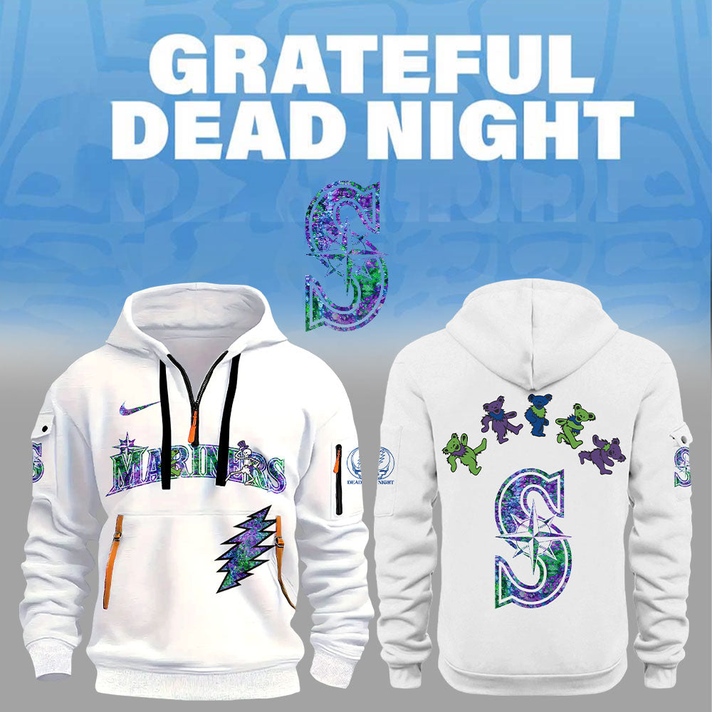 Seattle Mariners Grateful Dead Night Zip Long Sleeve Hoodie