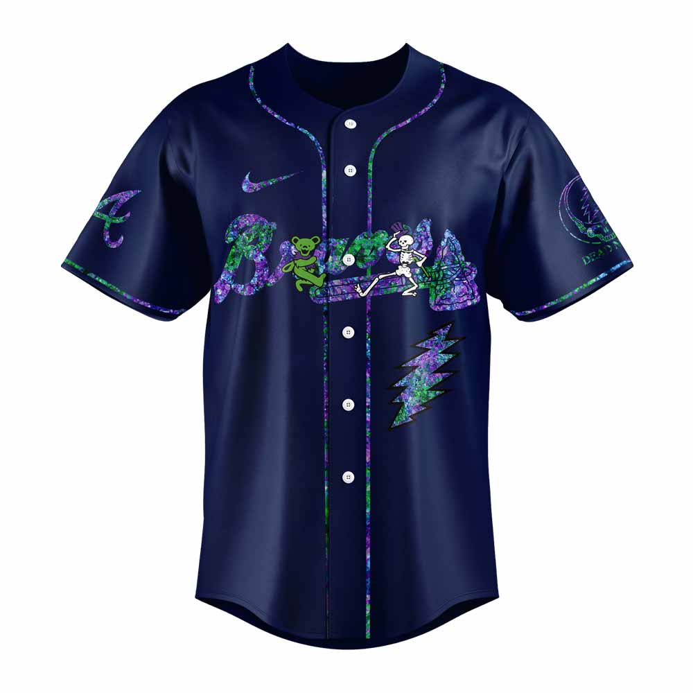 Atlanta Braves Grateful Dead Night Navy Alternate Jersey