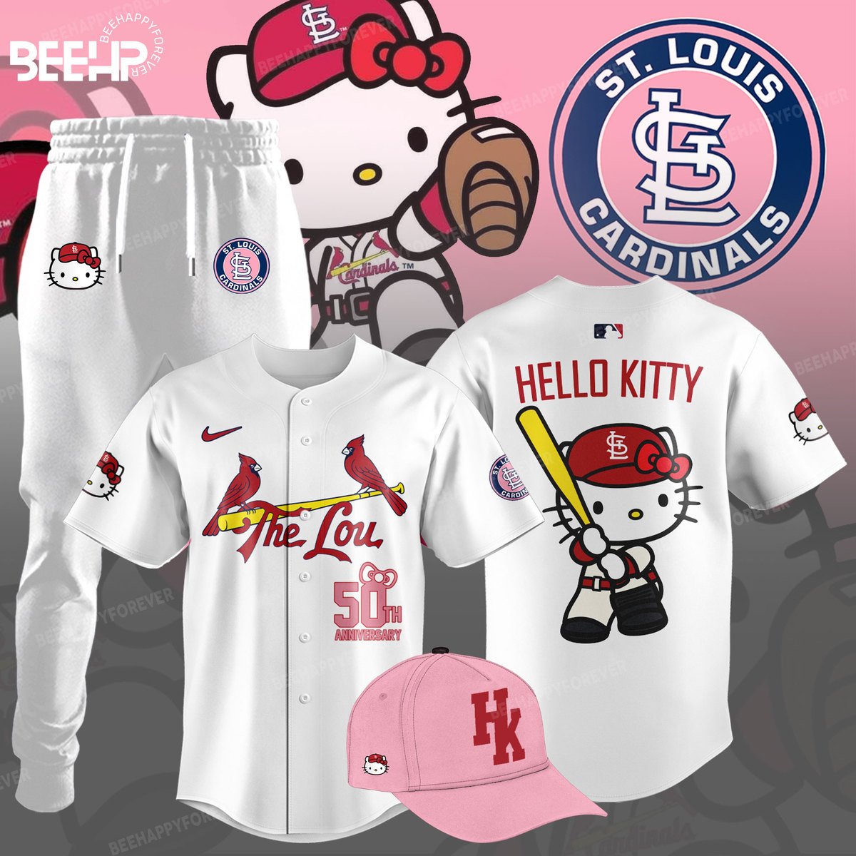 St. Louis Cardinals x Hello Kitty 50th Anniversary Baseball Jersey