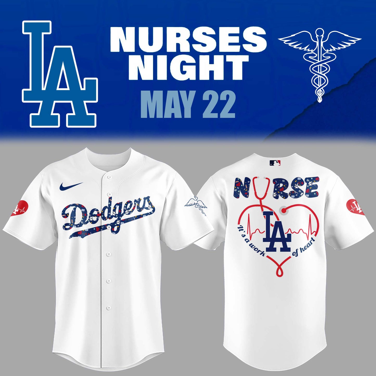 Los Angeles Dodgers Nurses Appreciation White Jersey