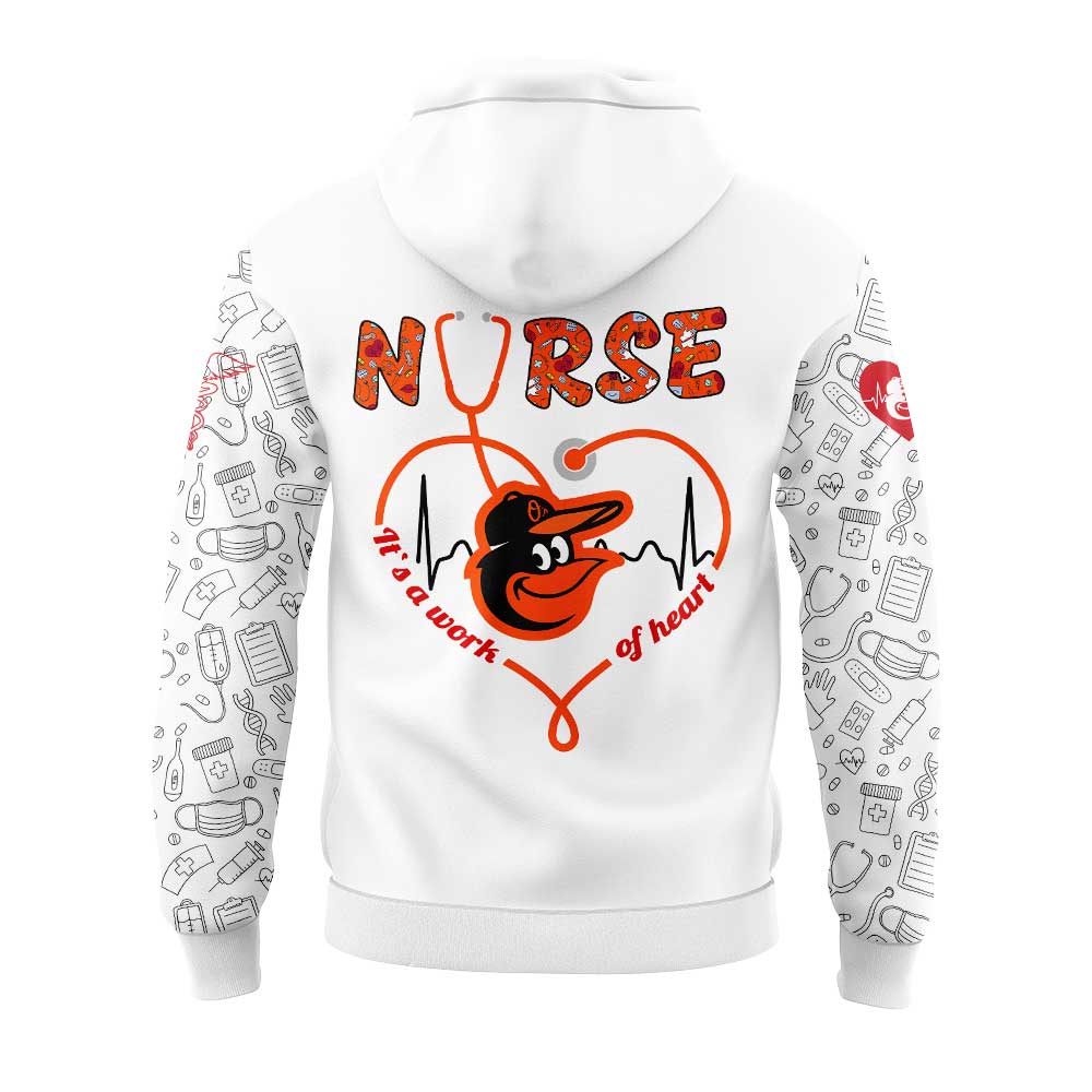 Baltimore Orioles Nurses Appreciation White Hoodie