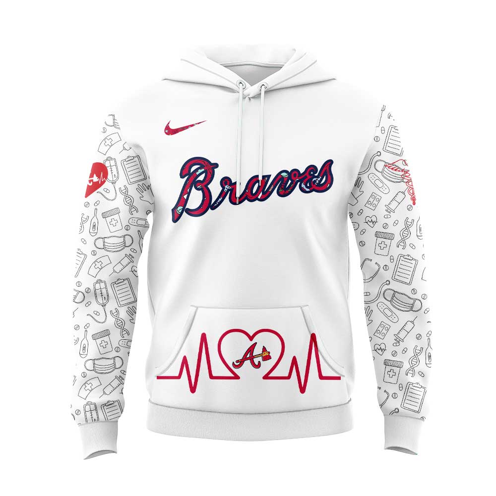 Atlanta Braves Nurses Appreciation White Hoodie
