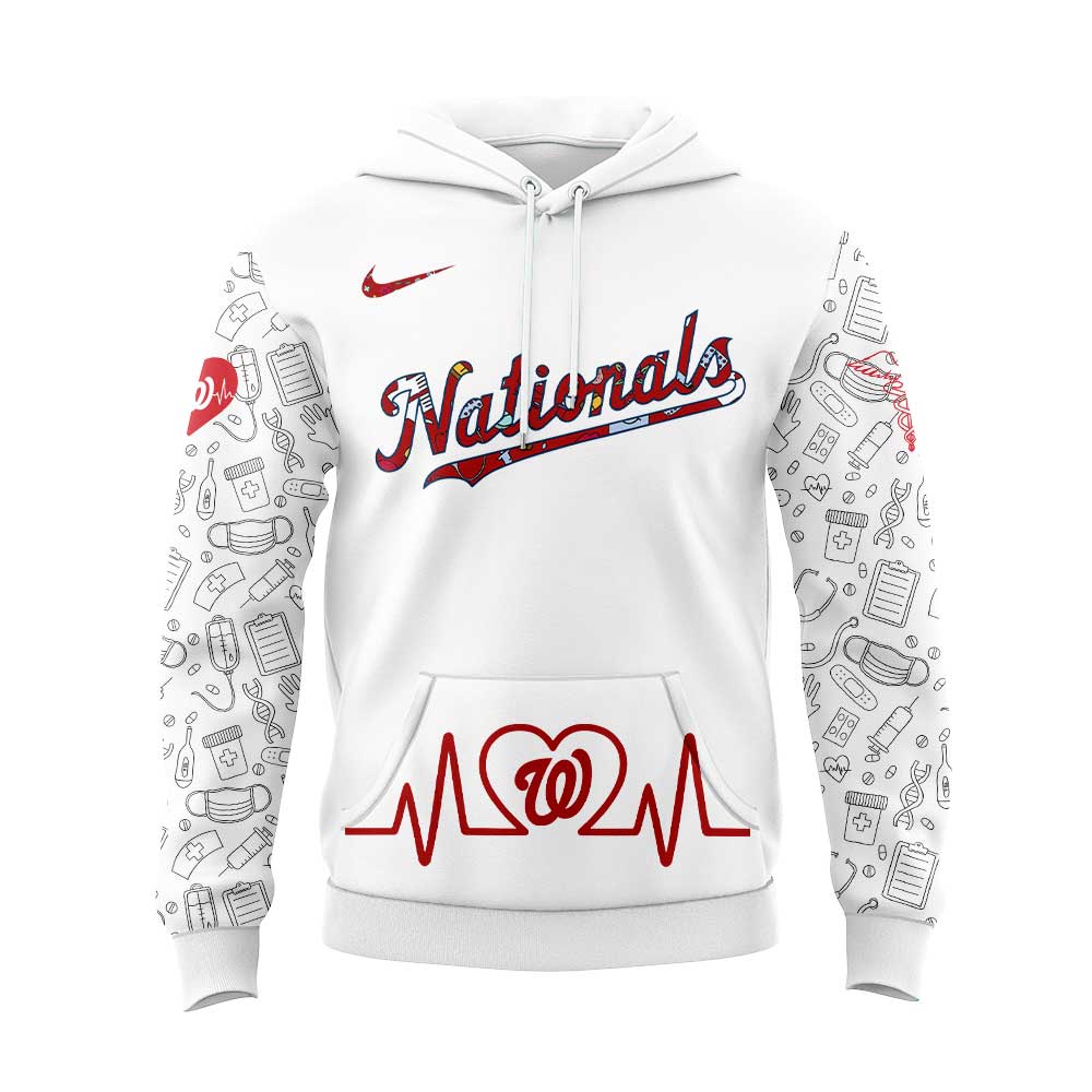 Washington Nationals Nurses Appreciation White Hoodie