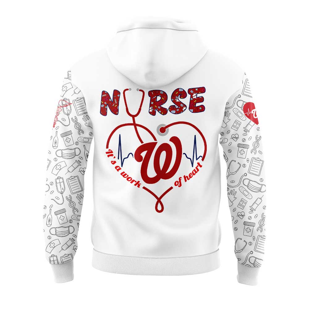 Washington Nationals Nurses Appreciation White Hoodie