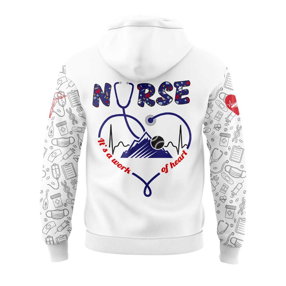 Colorado Rockies Nurses Appreciation White Hoodie