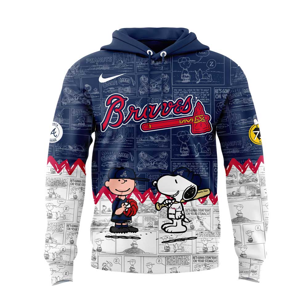 Atlanta Braves 75th Anniversary of Peanuts New Hoodie