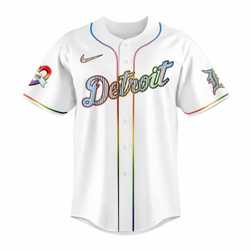 Detroit Tigers LGBTQ Pride Night 2025 Jersey Flat Cap Set