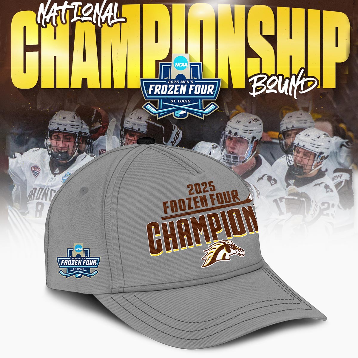 Western Michigan Broncos Hoodie Frozen Four Championship 2025
