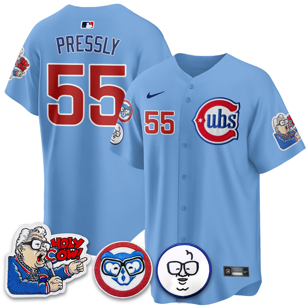 Chicago Cubs Limited Jersey - Harry Caray "Holy Cow" Patch - All Stitched