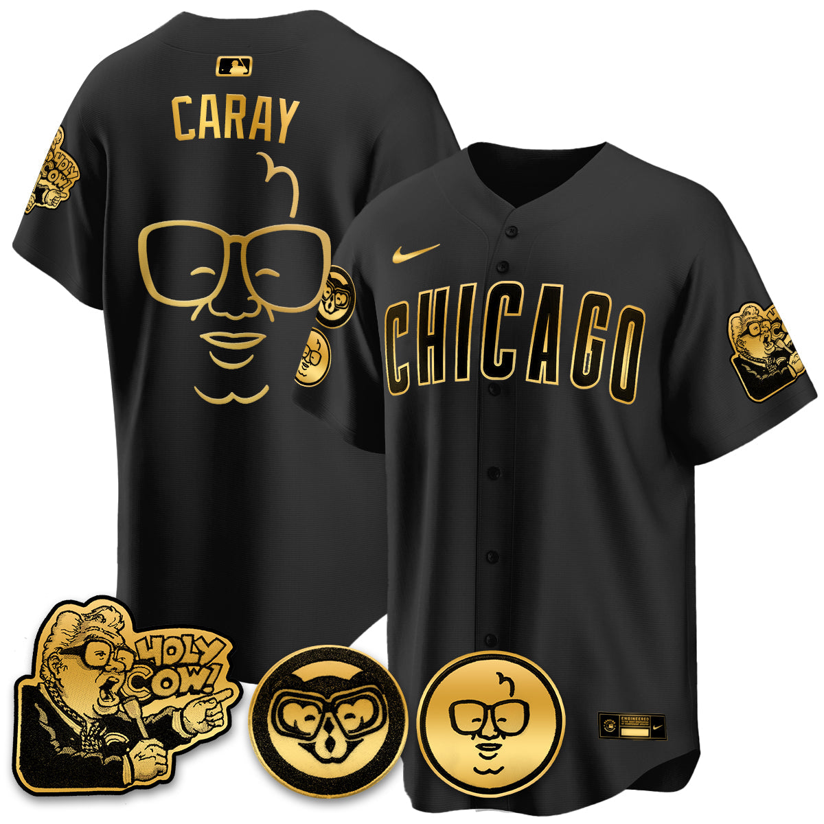Chicago Cubs Limited Jersey - Harry Caray "Holy Cow" Patch - All Stitched