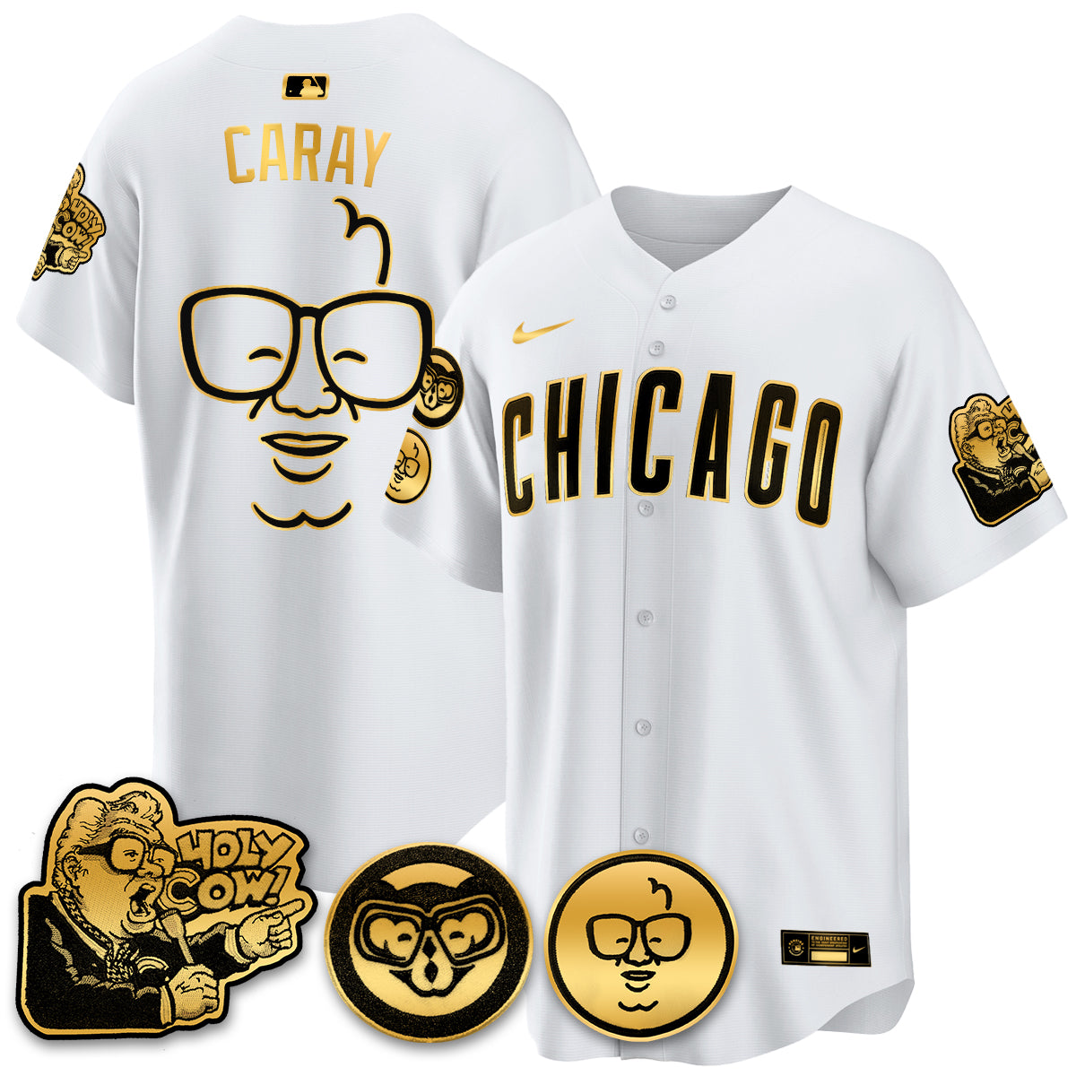 Chicago Cubs Limited Jersey - Harry Caray "Holy Cow" Patch - All Stitched