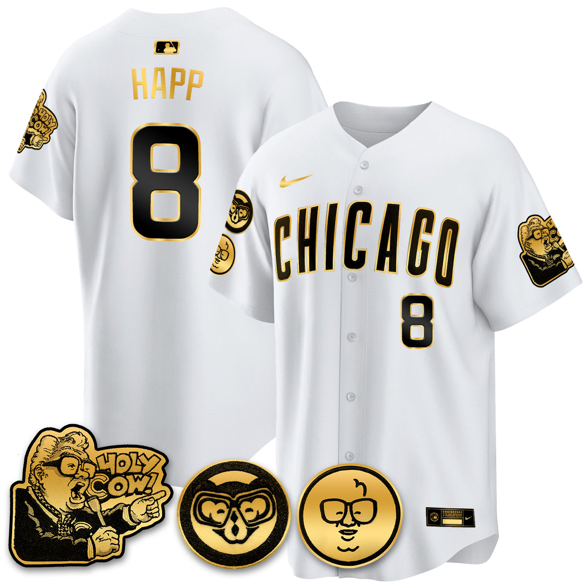 Chicago Cubs Limited Jersey - Harry Caray "Holy Cow" Patch - All Stitched