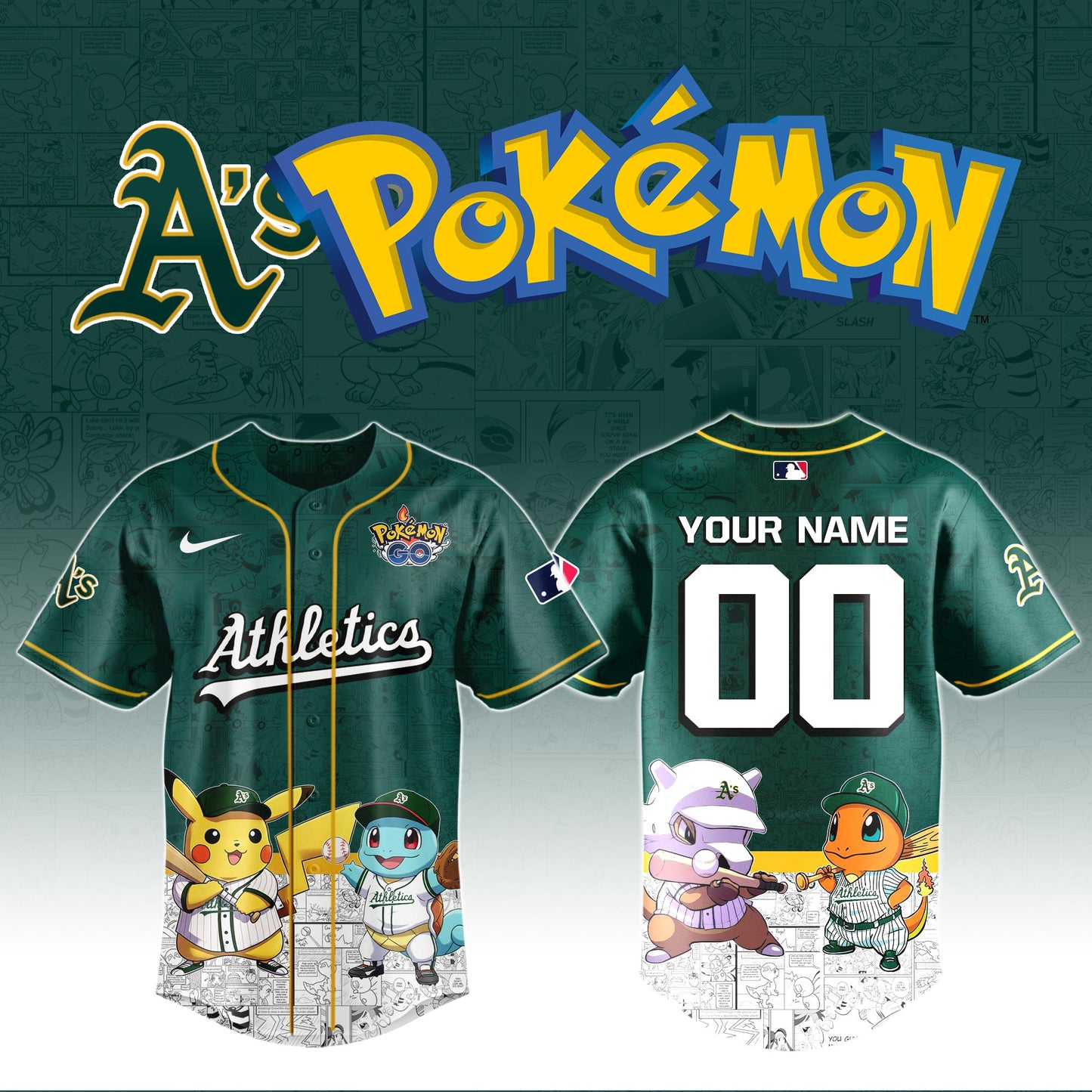 Athletics x Pokémon Go Baseball Jersey Editions Limited