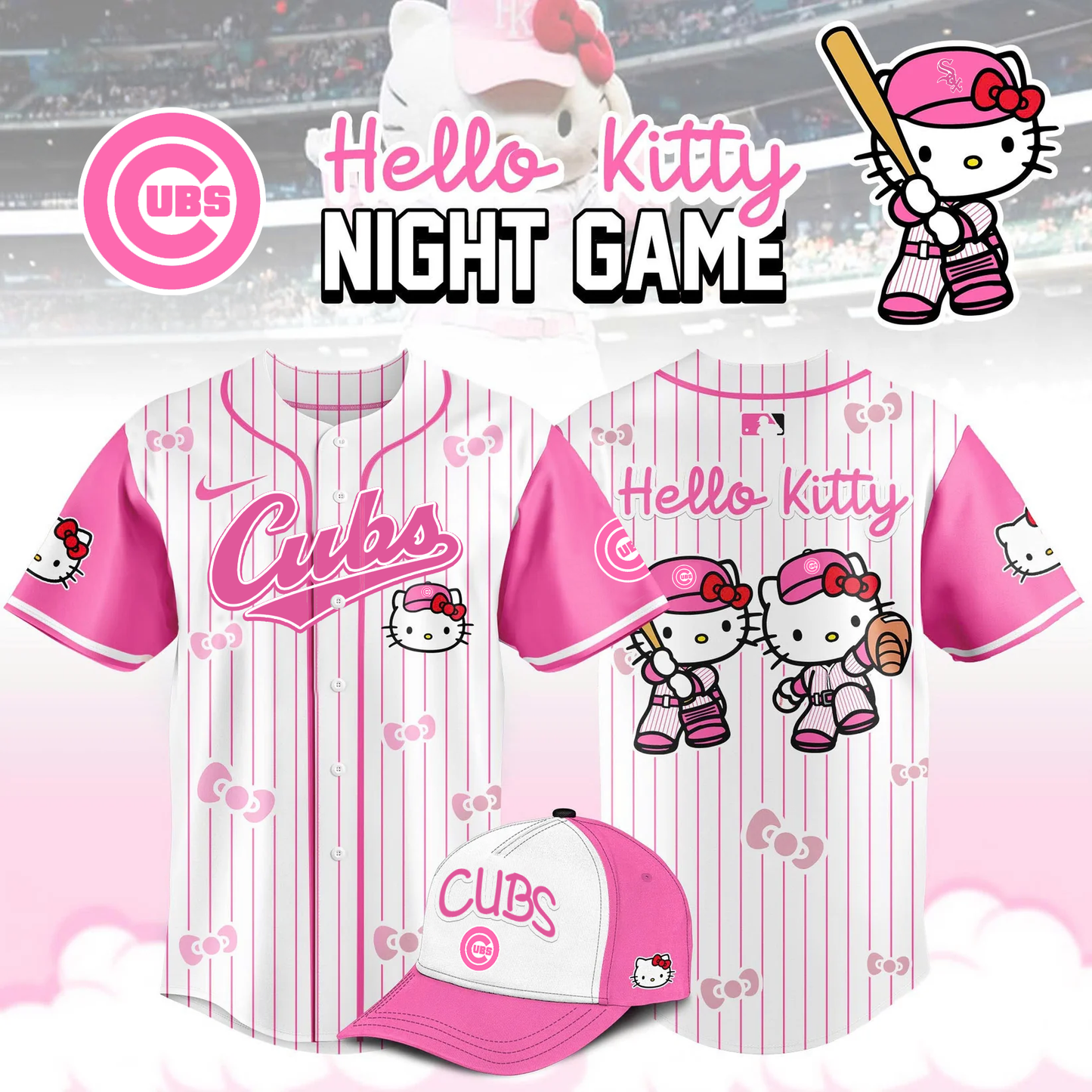 Chicago Cubs x Hello Kitty Night Game Limited Edition Jersey 2025