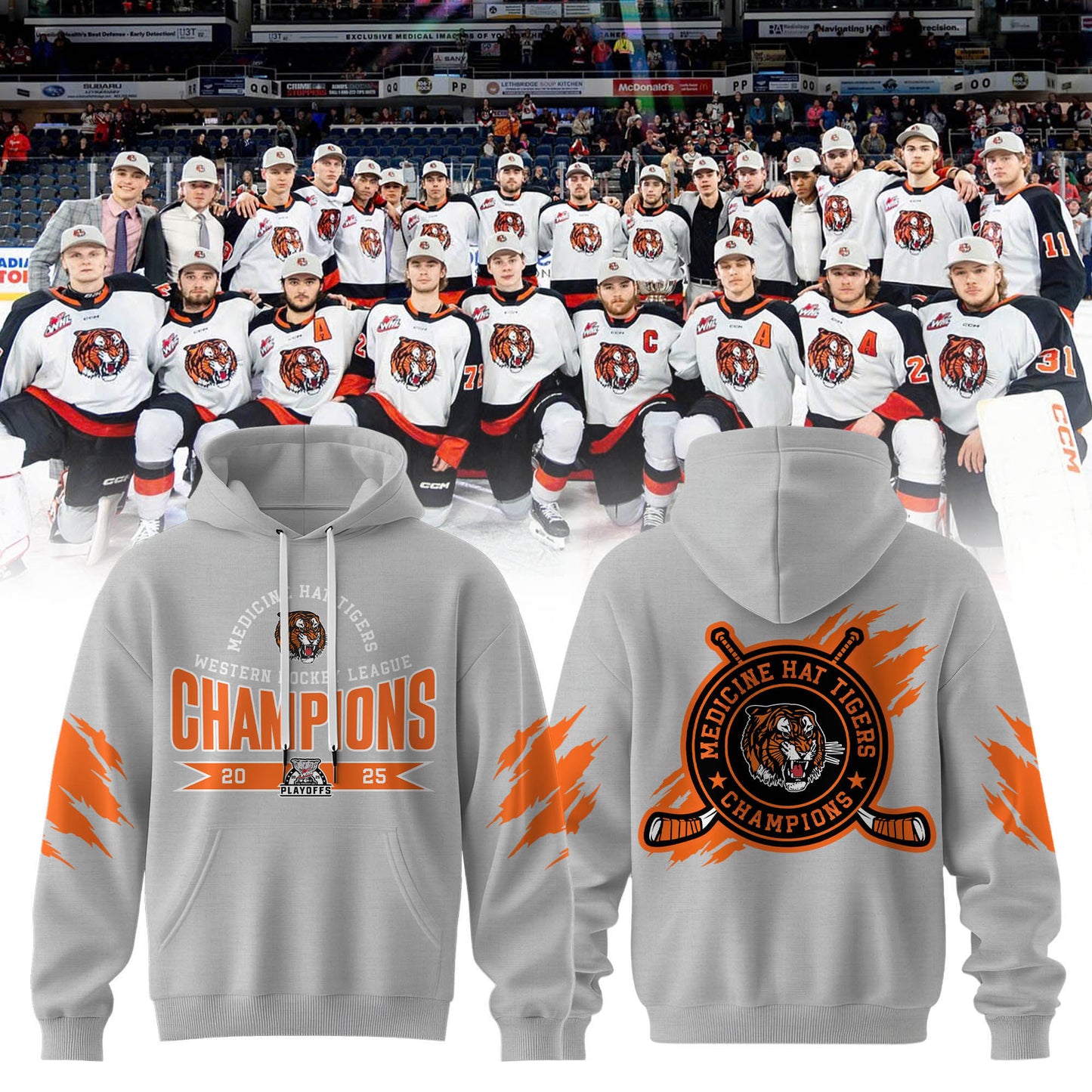 Medicine Hat Tigers – 2025 WHL Champions Hoodie