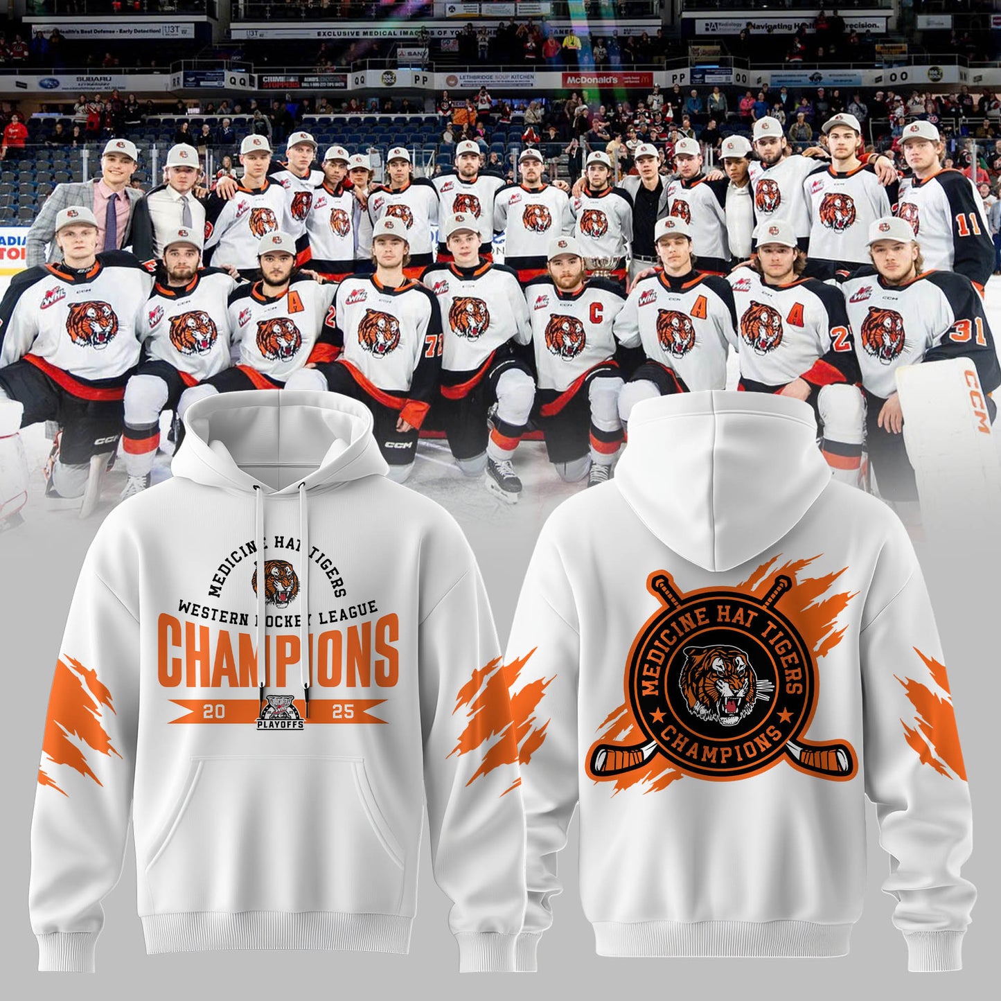 Medicine Hat Tigers – 2025 WHL Champions Hoodie