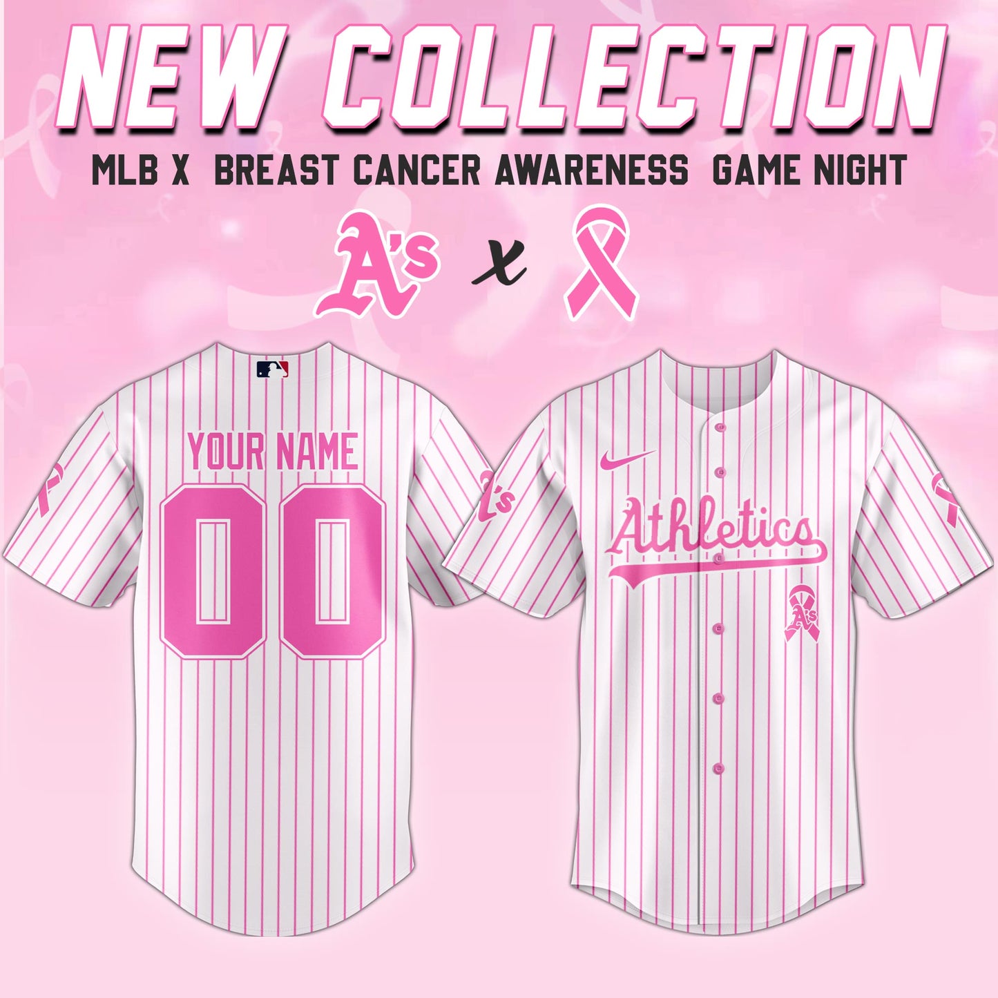 Athletics x Breast Cancer Awareness Game Night Jersey Editons Limited