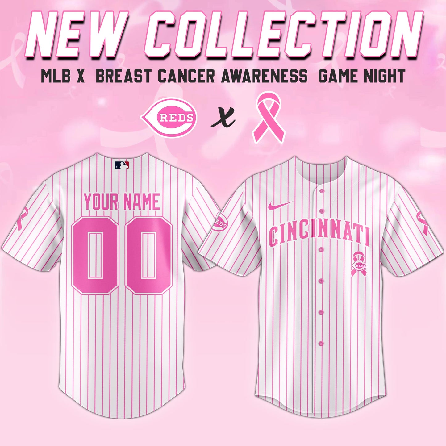 Cincinnati Reds x Breast Cancer Awareness Game Night Jersey Editons Limited