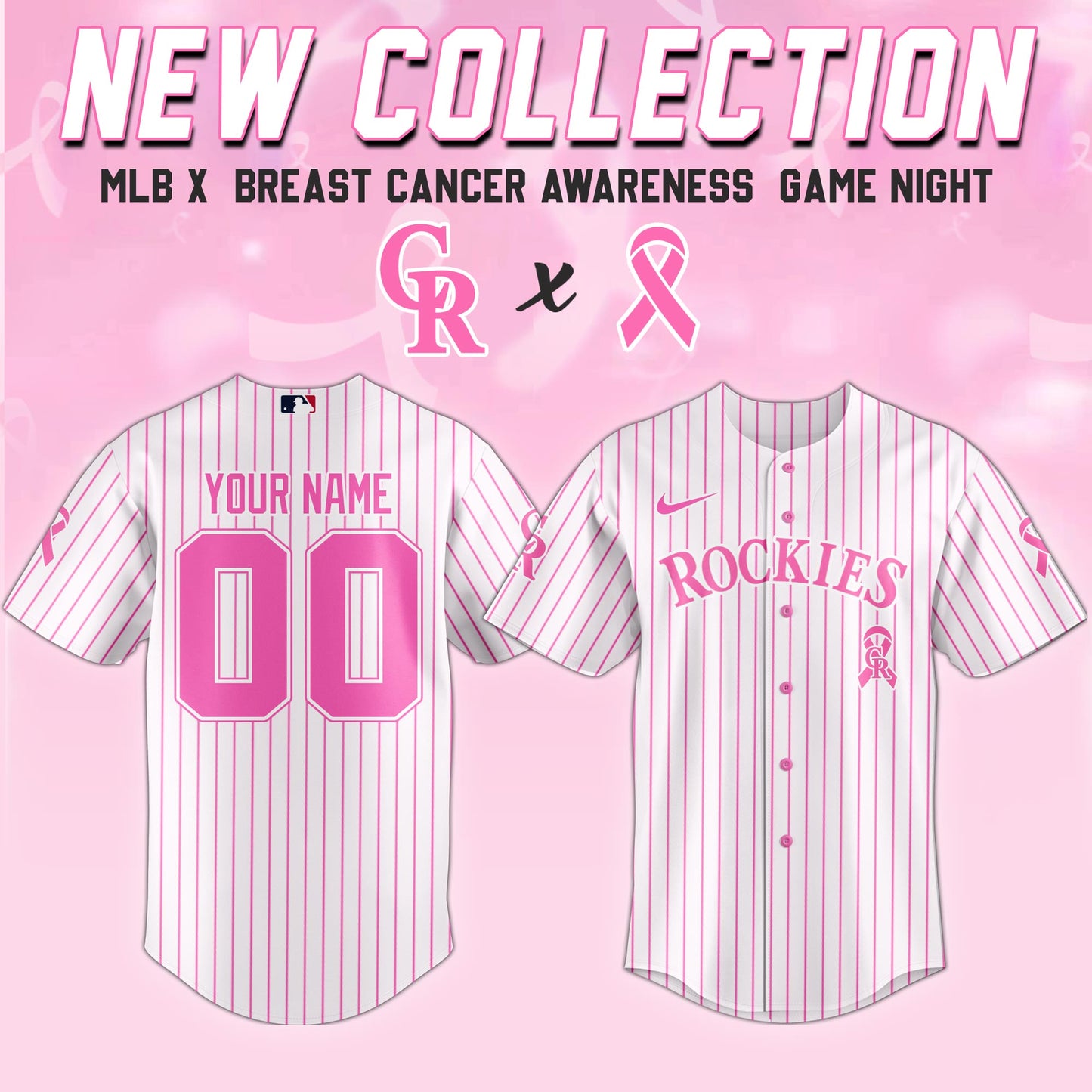 Colorado Rockies x Breast Cancer Awareness Game Night Jersey Editons Limited