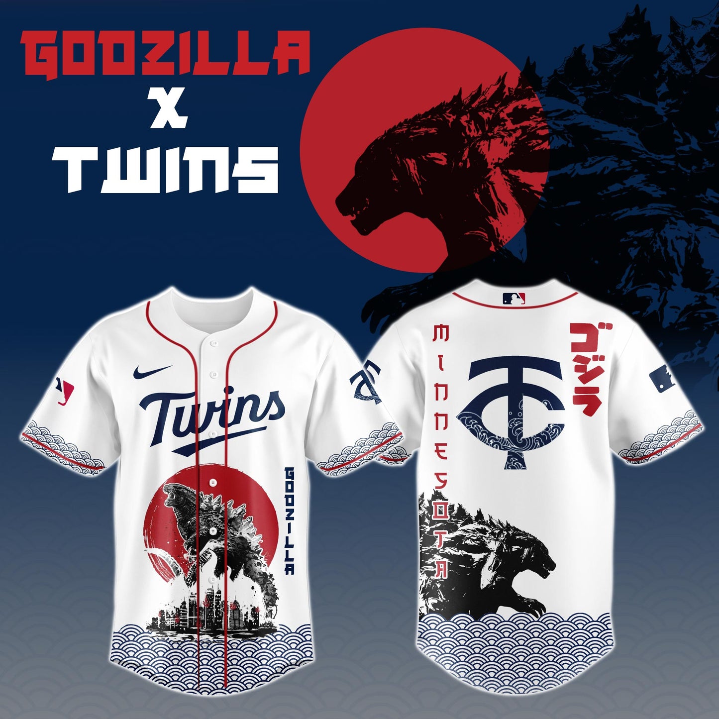 Godzilla x Minnesota Twins Japan Edition Jersey 2025