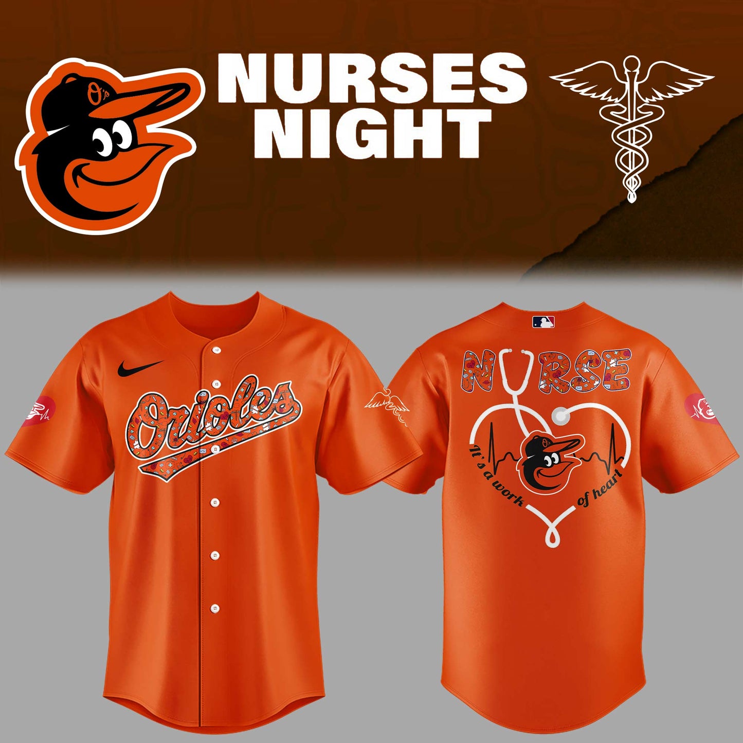 Baltimore Orioles NURSES NIGHT Limited Edition Jersey