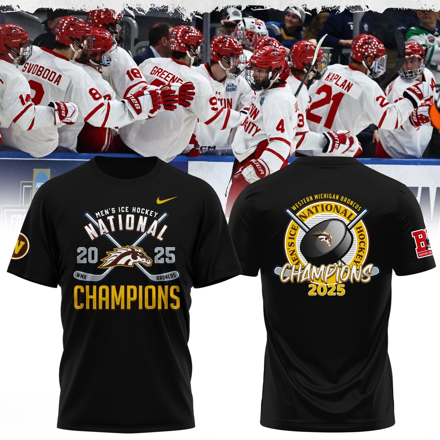 Western Michigan Broncos men’s ice hockey National Champions 2025 Tshirt