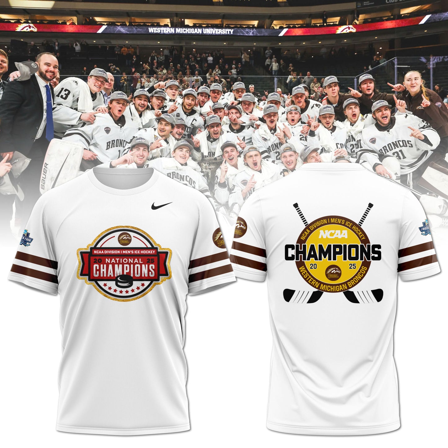 Western Michigan Broncos men’s ice hockey National Champions 2025 Tshirt
