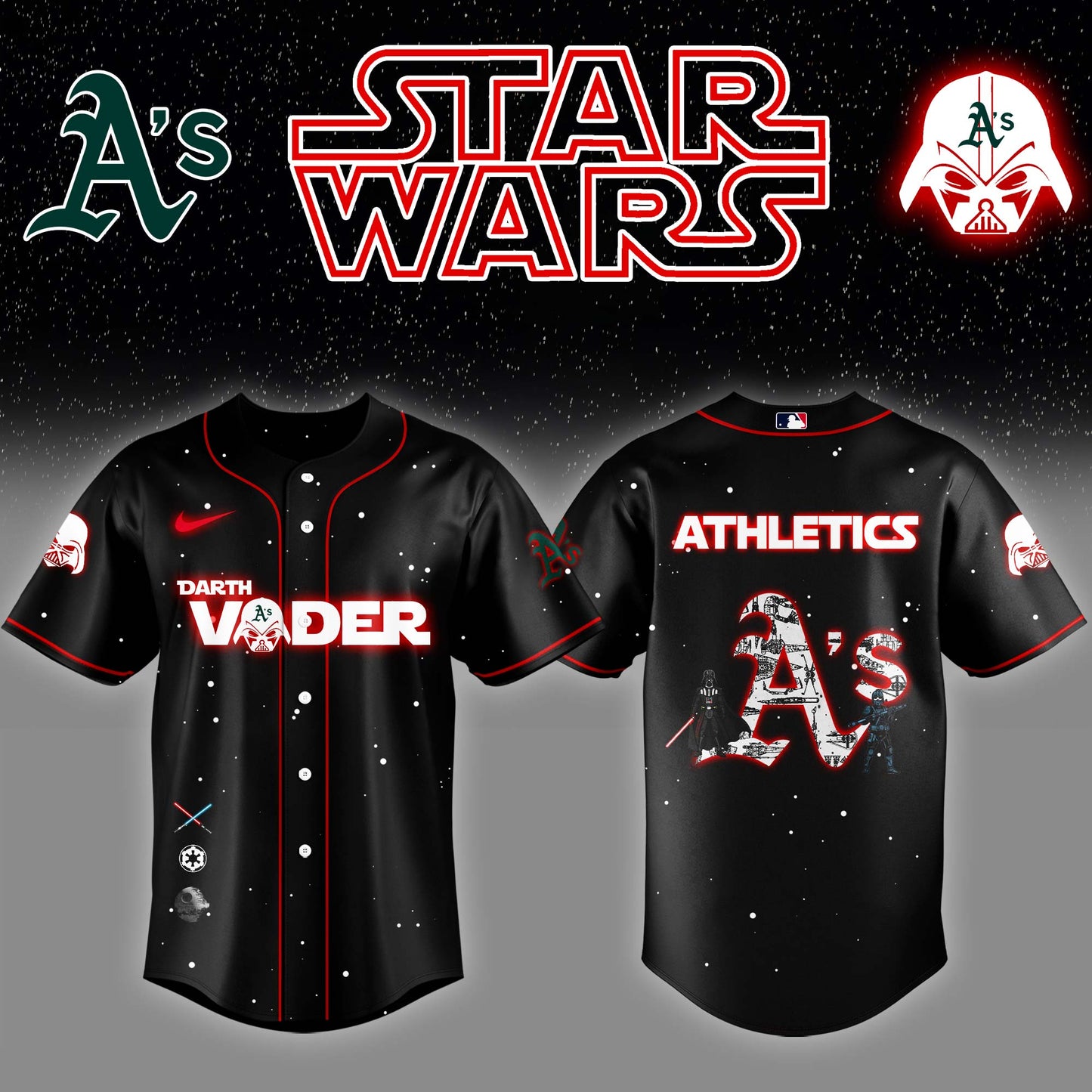 Athletics x Stars Wars Darth Vader Night Baseball Jersey Editions Limited