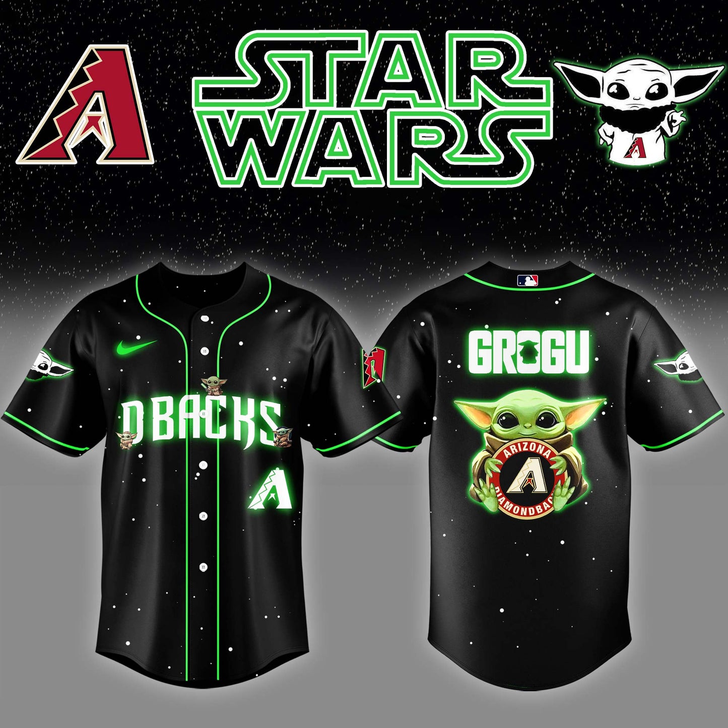 Arizona Diamondbacks x Stars Wars Grogu Night Baseball Jersey Editions Limited
