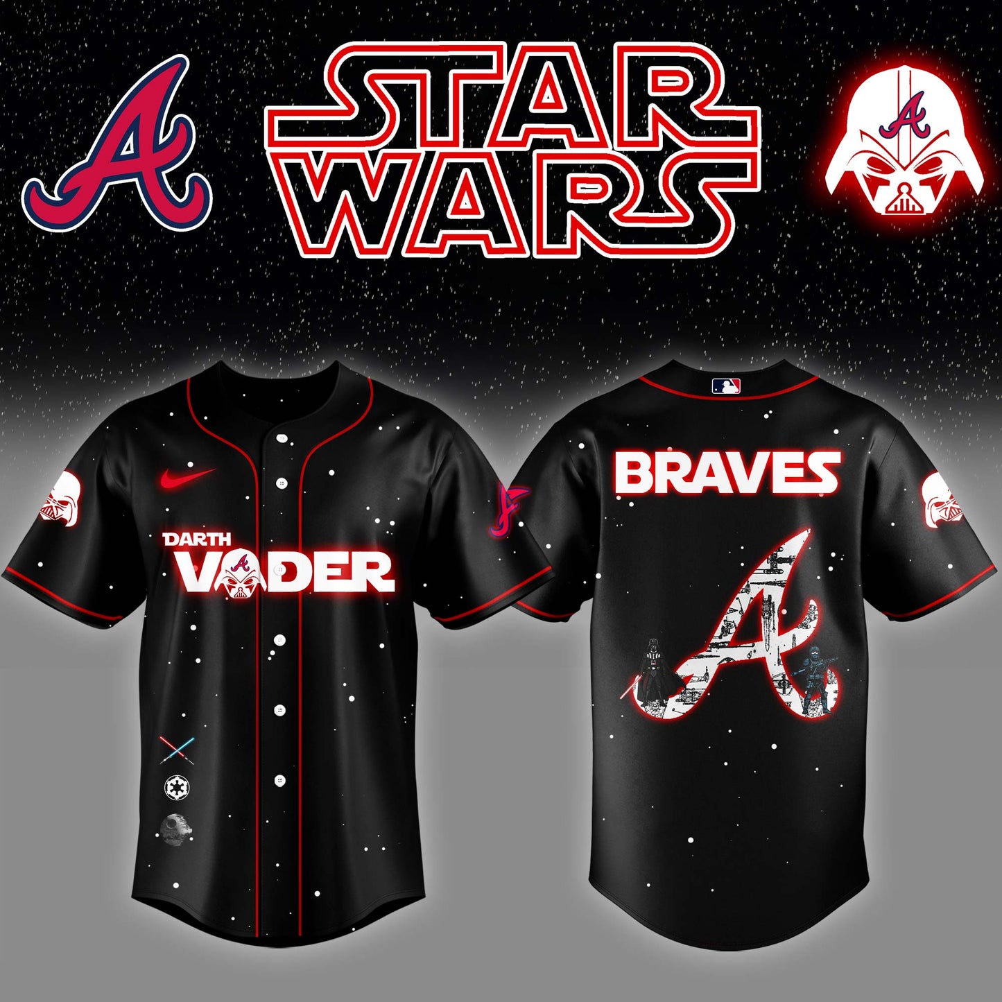 Atlanta Braves x Stars Wars Darth Vader Night Baseball Jersey Editions Limited