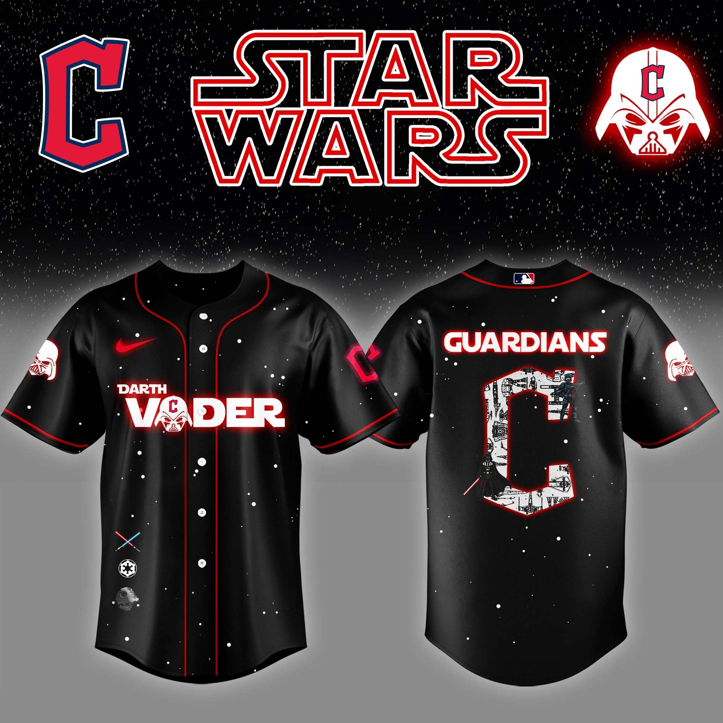 Cleveland Guardians x Stars Wars Darth Vader Night Baseball Jersey Editions Limited