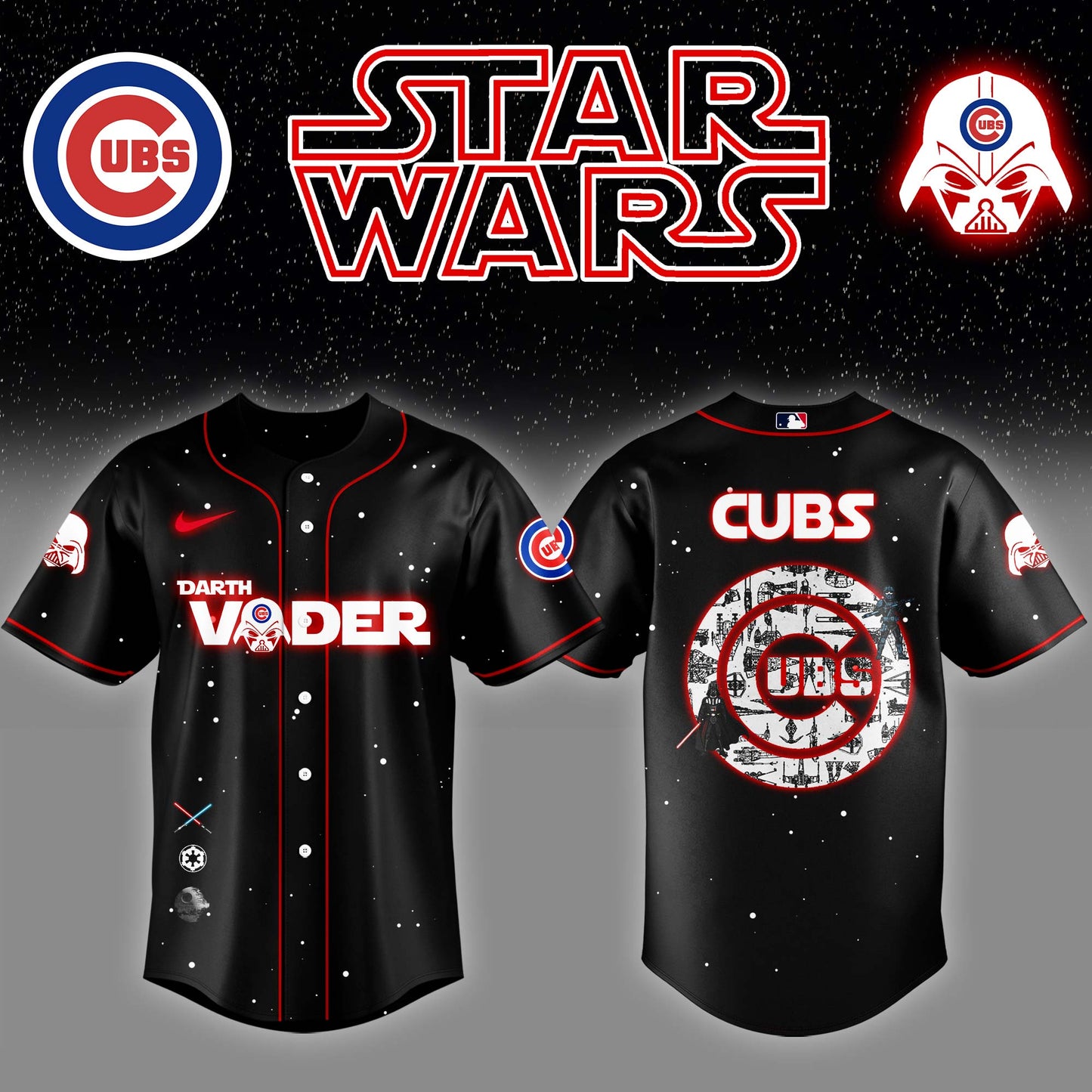 Chicago Cubs x Stars Wars Darth Vader Night Baseball Jersey Editions Limited
