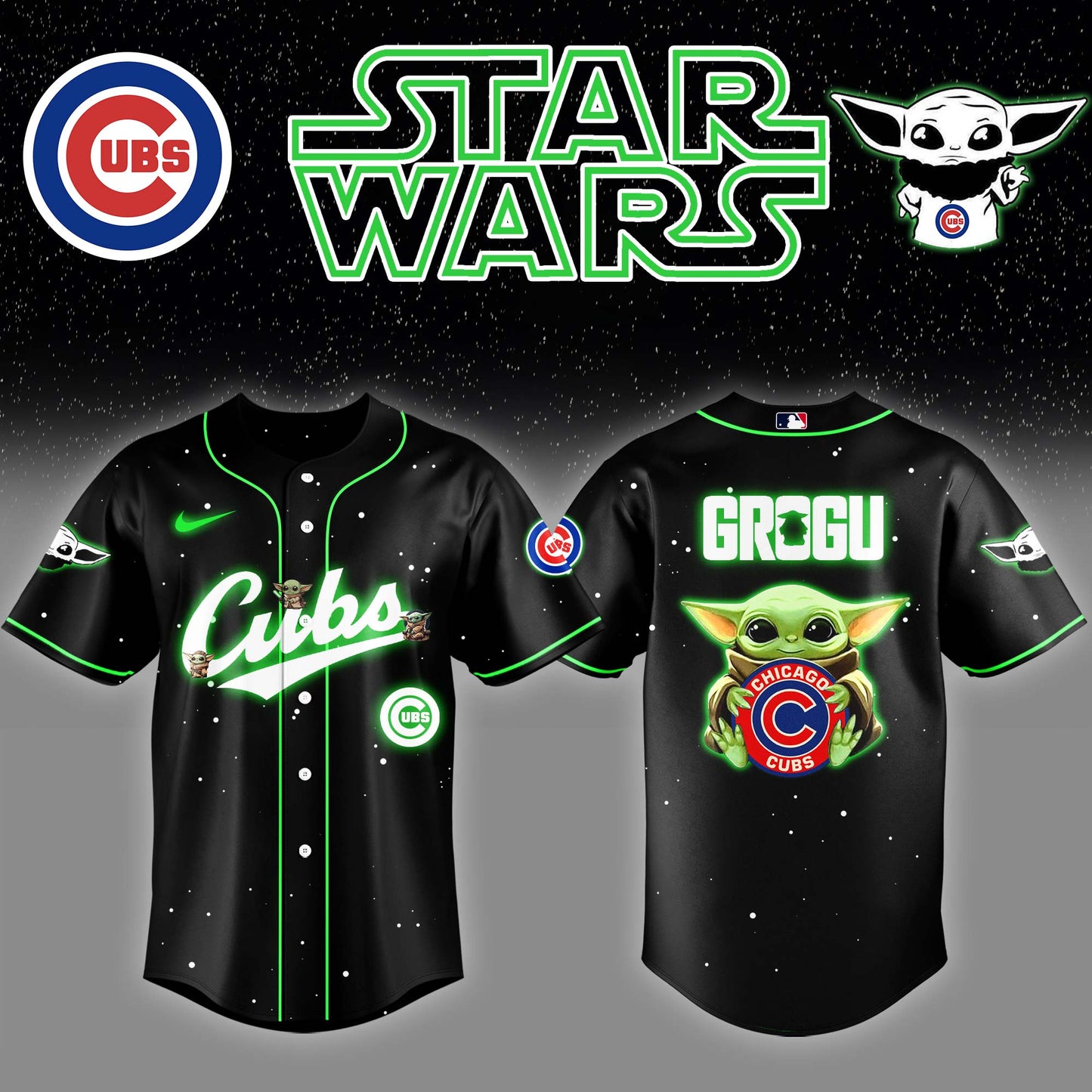 Chicago Cubs x Stars Wars Darth Grogu Baseball Jersey Editions Limited