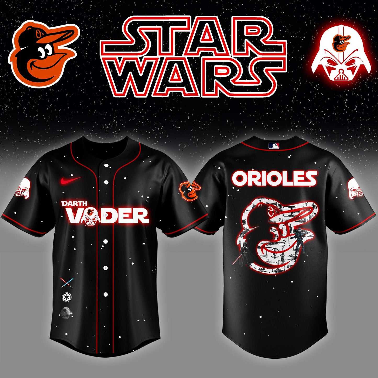 Baltimore Orioles x Stars Wars Darth Vader Night Baseball Jersey Editions Limited