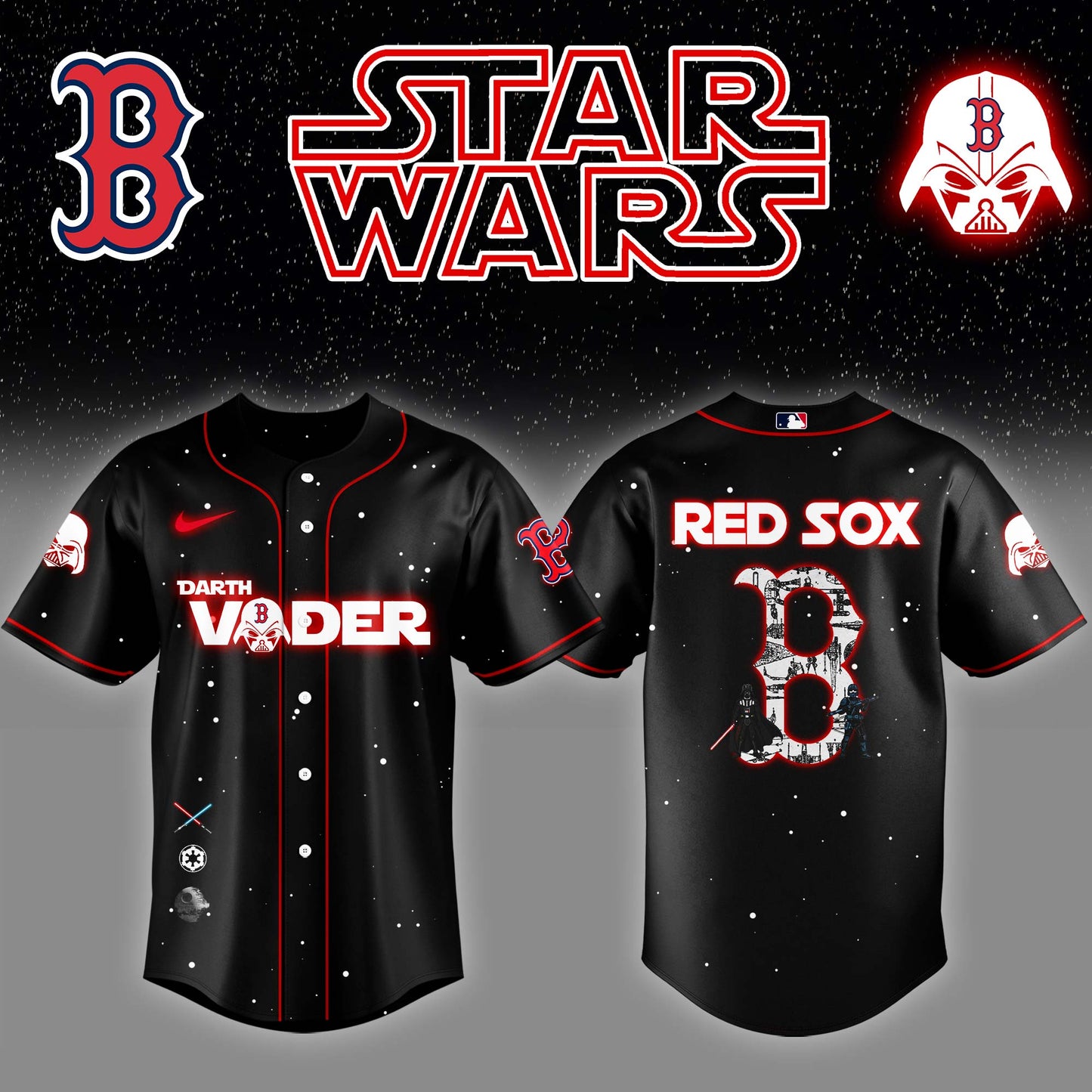 Boston Red Sox x Stars Wars Darth Vader Night Baseball Jersey Editions Limited