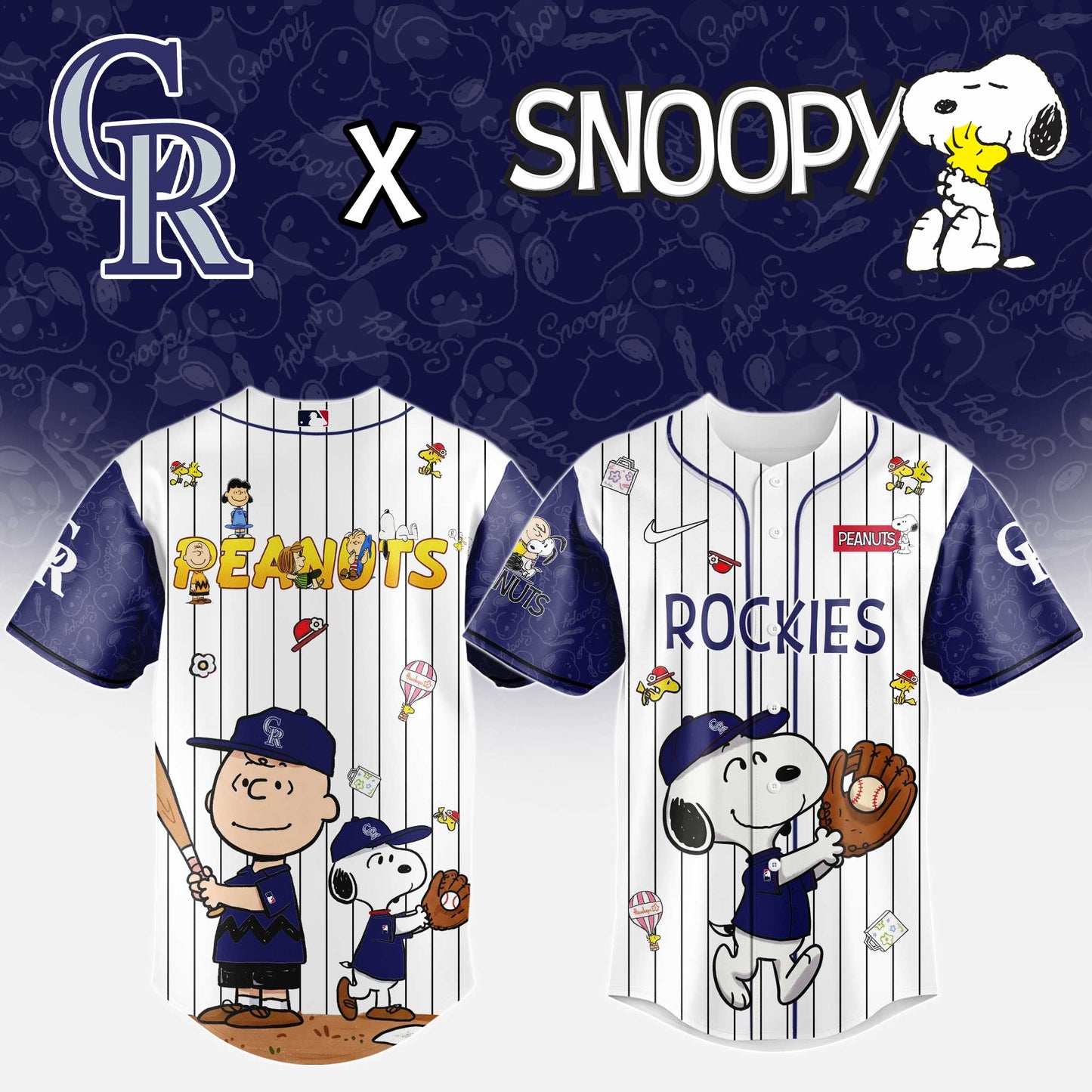 Colorado Rockies MLB “75th Anniversary of Peanuts” Snoopy Special Edition Jersey2025