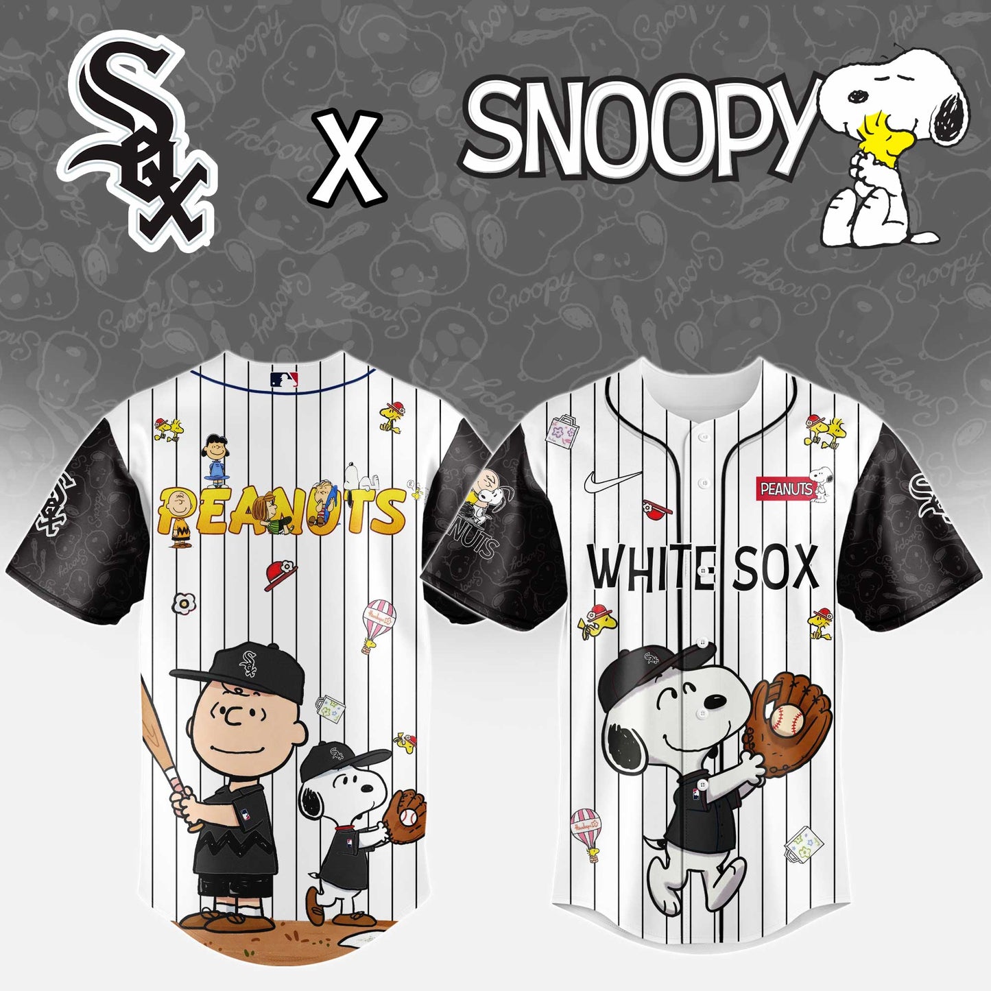 Chicago White Sox MLB “75th Anniversary of Peanuts” Snoopy Special Edition Jersey2025