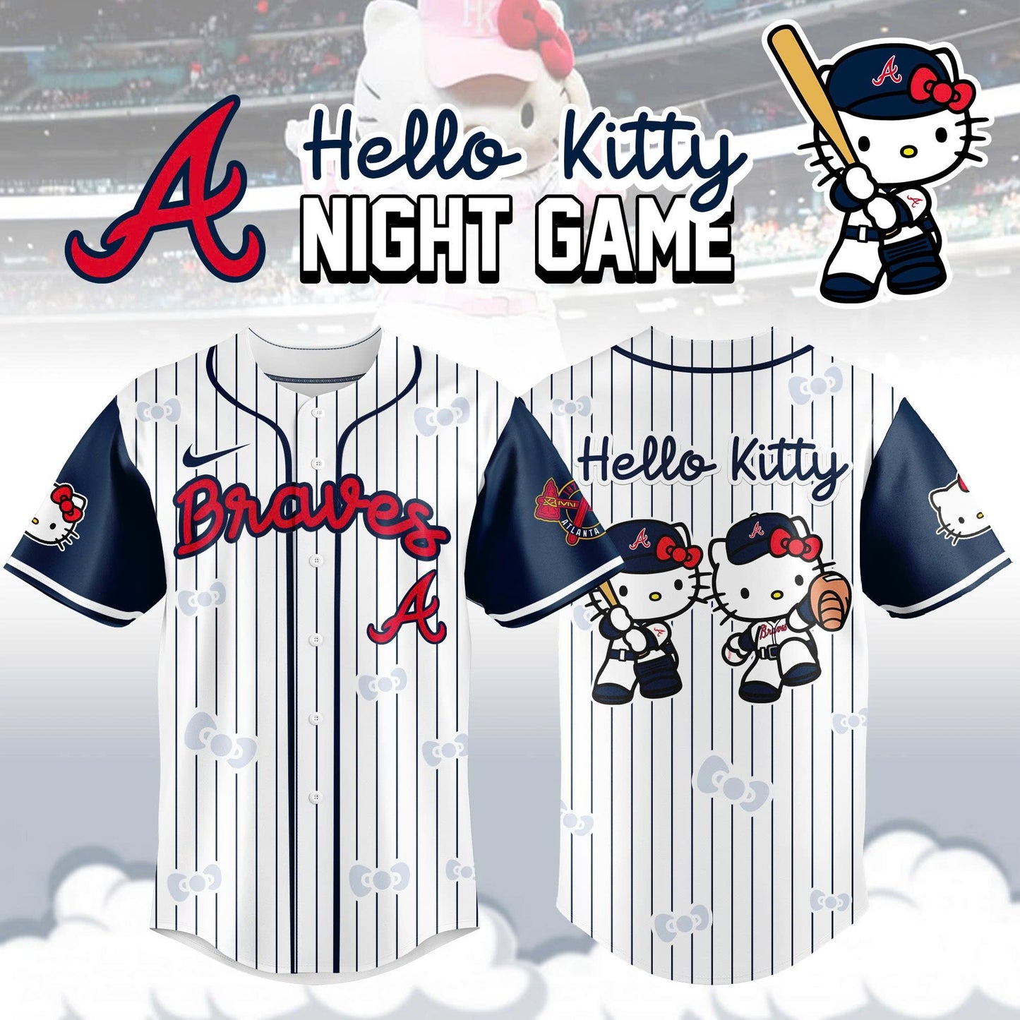 Atlanta Braves MLB x Hello Kitty Night Game Limited Edition Jersey 2025