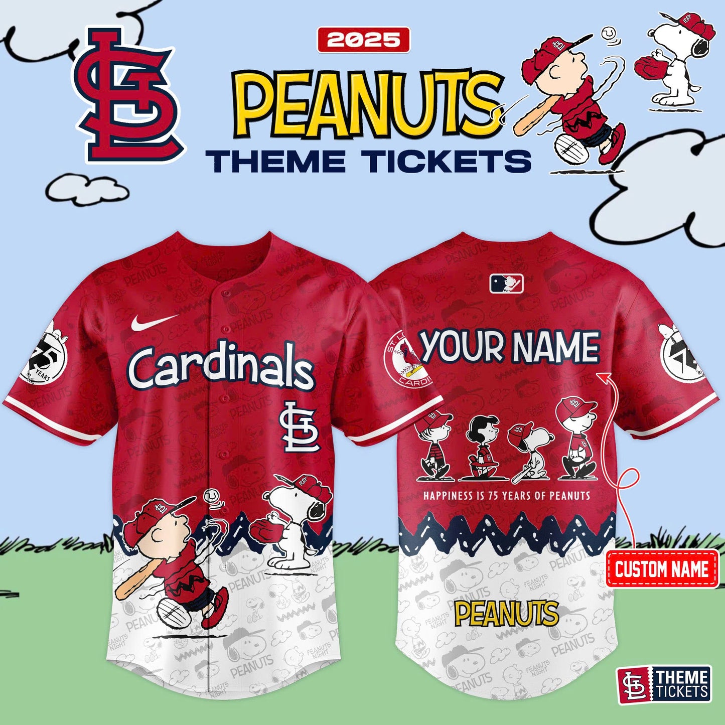 St. Louis Cardinals x 75th Anniversary Of Peanuts Limited Edition Jersey 2025