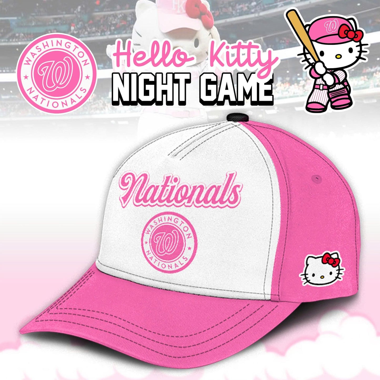 Washington Nationals MLB x Hello Kitty Night Game Limited Edition Hoodie