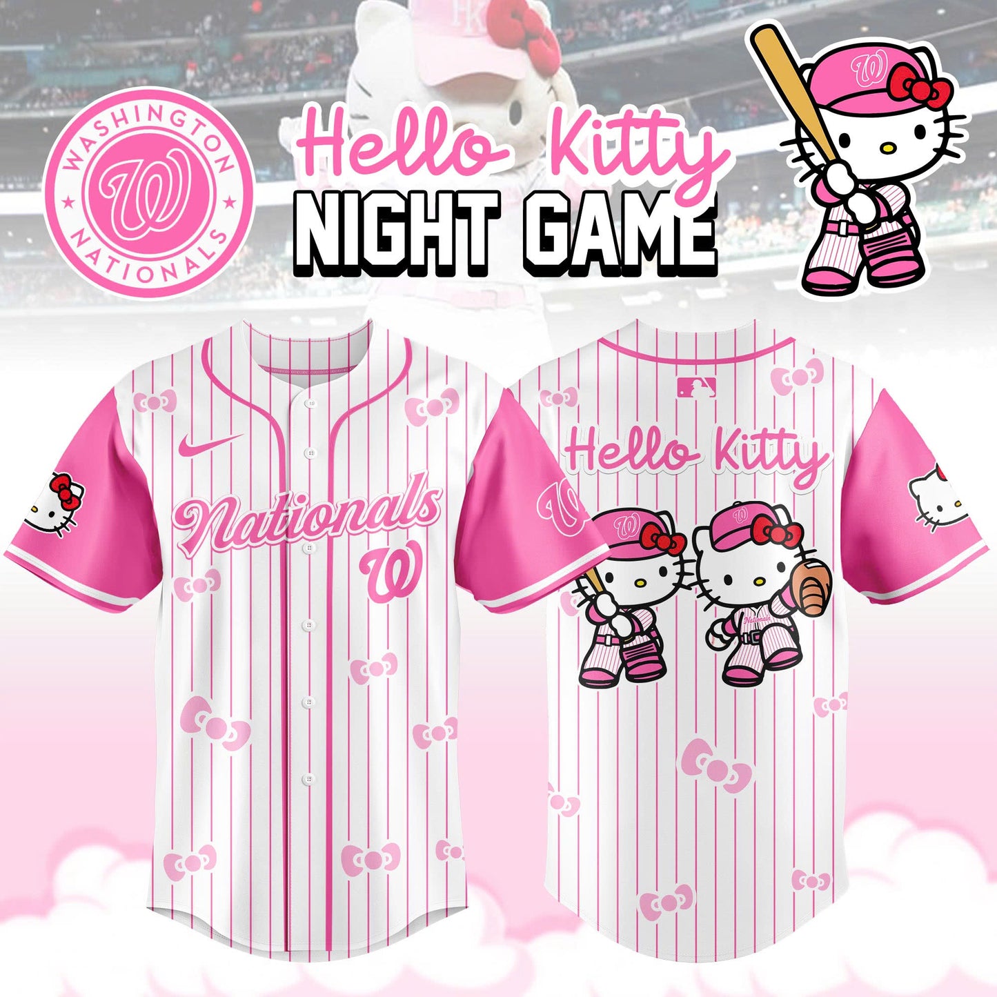 Washington Nationals MLB x Hello Kitty Night Game Limited Edition Jersey 2025