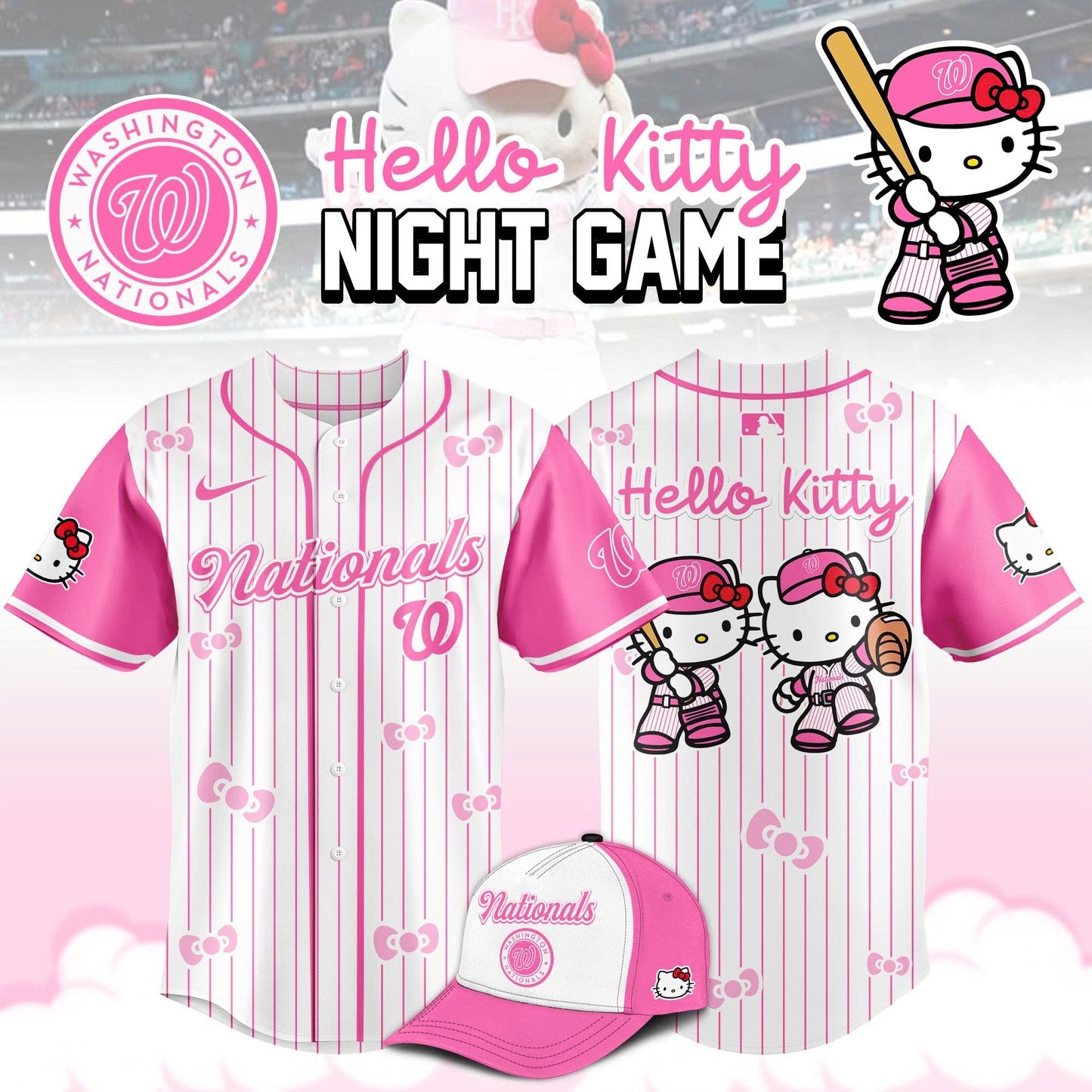 Washington Nationals MLB x Hello Kitty Night Game Limited Edition Jersey 2025
