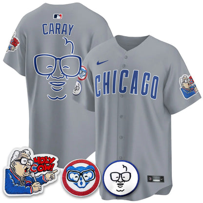 Chicago Cubs Limited Jersey - Harry Caray "Holy Cow" Patch - All Stitched