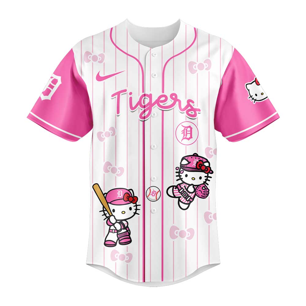 Detroit Tigers x Hello Kitty Night Game Pink Logo Jersey