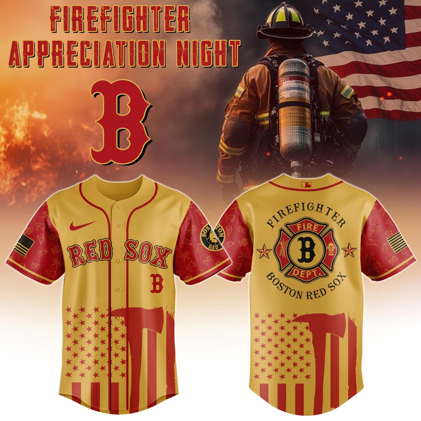 Boston Red Sox MLB x Firefighter Appreciation Night Special Edition Jersey 2025