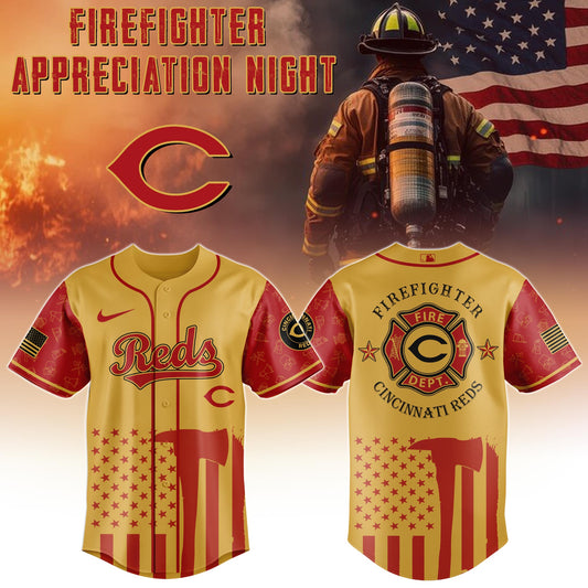 Cincinnati Reds MLB x Firefighter Appreciation Night Special Edition Jersey 2025