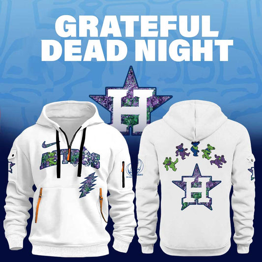 Houston Astros Grateful Dead Night Zip Long Sleeve Hoodie
